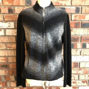 Coldwater Creek PM Zip Front Wool Blend Sweater